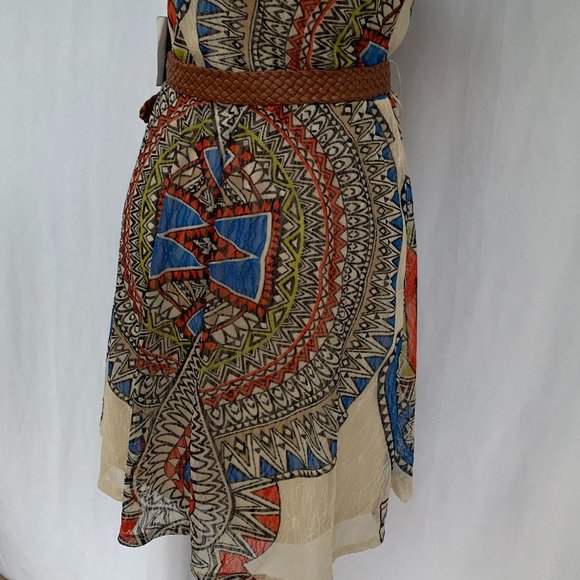 AS U WISH Tribal Aztec Gypsy Boho Lace Strapless Padded Bra Mini Dress - Picture 13 of 16